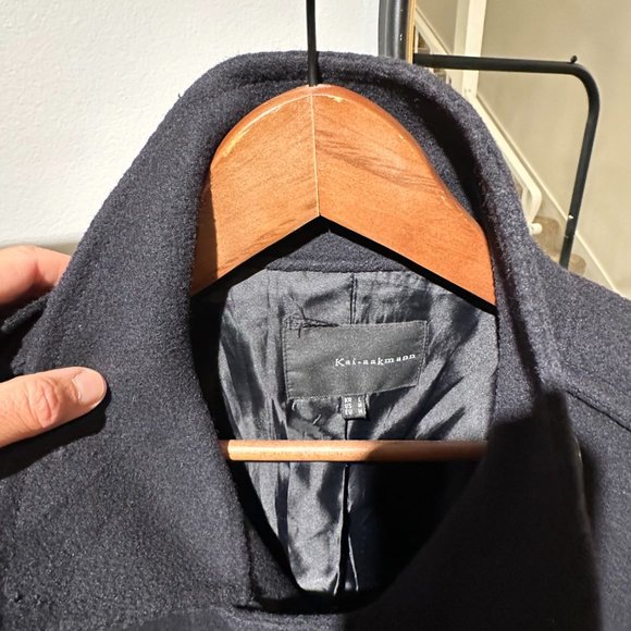 Kai-aakmann Men's Black Peacoat - Picture 3 of 9